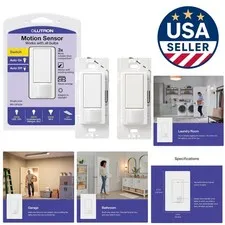 Automatic Motion Sensor Light Switch Set for Bathrooms & Garages - 2-Pack
