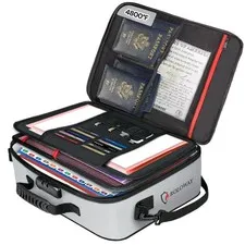 Fireproof Document Bag with Lock (17 x 11.8 x 5 inch), Important Document Sto...