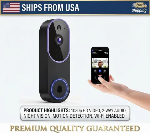WiFi Ring Doorbell 1080P HD Security Camera Wireless Door Bell Camera With Chime