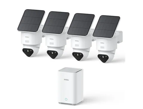 aosu Security Cameras Outdoor Wireless, 4 Cam-Kit, No Subscription Required,