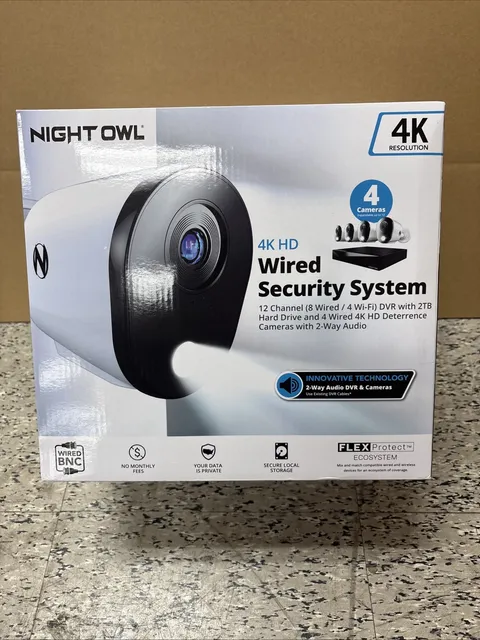 Night Owl Wired Security System 12 Channel 8 Wired Wifi Dvr 2 Way Audio Cameras