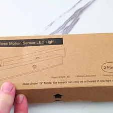 Wireless Rechargeable Motion Sensor LED Light, Indoor Infrared, White 2 Pack