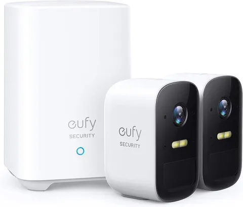 eufyCam 2C 2-Camera Security System with HomeBase 2 - 1080p - White