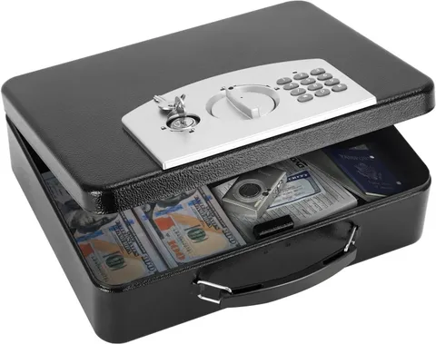 Safe Box W/ Digital Keypad Lock Lock Box W/ Code Personal Items Metal Security