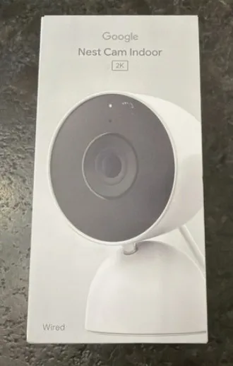 New Google Nest Cam 2K 3rd Gen Indoor Wired Security Camera Snow GA09973-US