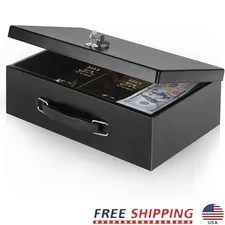 Fire Resistant Security Document Box Multifunctional Safe Portable Metal Storage