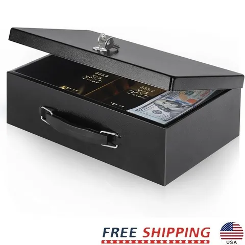 Fire Resistant Security Document Box Multifunctional Safe Portable Metal Storage