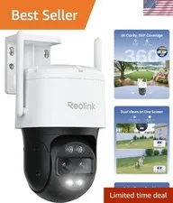 4K Wired WiFi Outdoor Security Camera, 8MP Dual Lens, 360 PTZ Camera, Auto Tr...