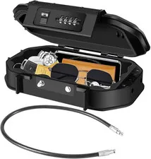 Waterproof Lock Box with Removable Steel Cable 4-Digit Combination Safe for