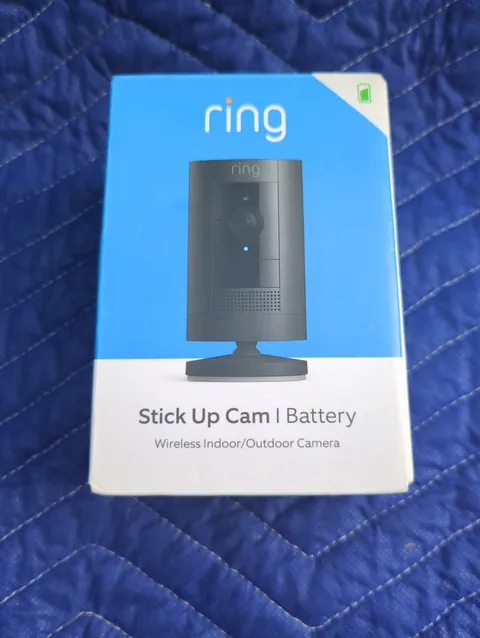 Ring Stick Up Outdoor Battery Cam, Weather Resistant, 2-Way Talk - Black