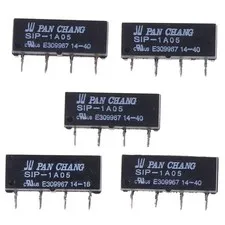 5Pcs Black for SIP-1A05 Switch Relay 5V SIP-1A05 Reed Relays Switches 4 Pins ...