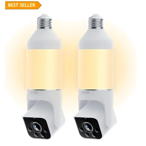 2-Pack Bulb Cam Security Camera - 2K HD, Color Night Vision, Smart LED Bulbs