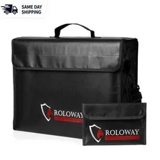 Sturdy Water-Resistant Fireproof Bag - Secure Storage for Valuables & Documents