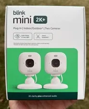 Blink Mini 2K+ (newest model) Plug in Home & Pet Indoor Security Camera 2 PACK🔥