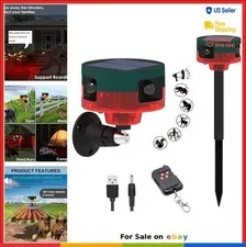 Solar Motion Sensor Alarm 130dB Outdoor Sound Strobe Light 13 Sounds Recording