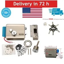 AMOCAM Electric Door Lock DC 12V Stainless Steel E-Lock with Keys