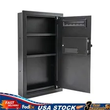 Fireproof Hidden Lock Wall Safe With Keys Cash Jewelry Superior Home Security