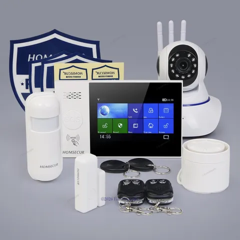 HOMSECUR Wireless WIFI 4G SMS Autodial Home Alarm System Touch Screen
