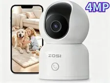 ZOSI 4MP 2.4G/5GHz WiFi Camera Pan &Tilt Smart Security Camera One Chick Call