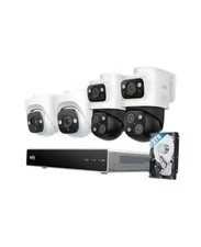 PoE NVR Security Camera System S4, POE Wired, 24/7 2Bullet-PTZ+2Turret Cams
