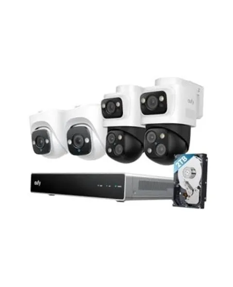 PoE NVR Security Camera System S4, POE Wired, 24/7 2Bullet-PTZ+2Turret Cams