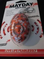 MAYDAY SELF DEFENSE 100 DECIBEL ALARM KEYCHAIN-ORANGE