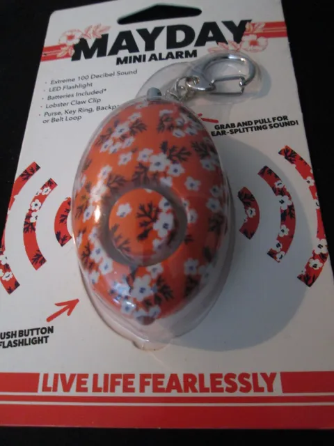 MAYDAY SELF DEFENSE 100 DECIBEL ALARM KEYCHAIN-ORANGE