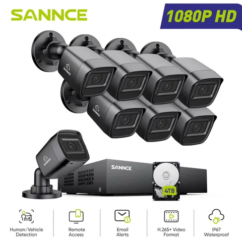 1080P Security Camera System 8CH Home Surveillance DVR and 4PCS 1080P Weatherpro