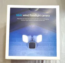 Blink Wired Floodlight Camera 2600 Lumens 1080p Wi-Fi Alexa Outdoor White Sealed