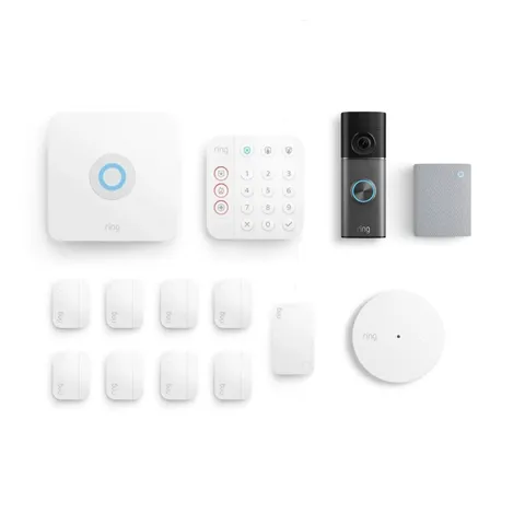 Ring Alarm Security System, Battery Doorbell Pro, Chime, and Glass Break Sensor