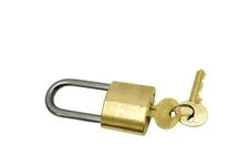 Wilson Bohannan Brass Padlock Keyed Gold 40mm Shackle W 2 Keys Med Security
