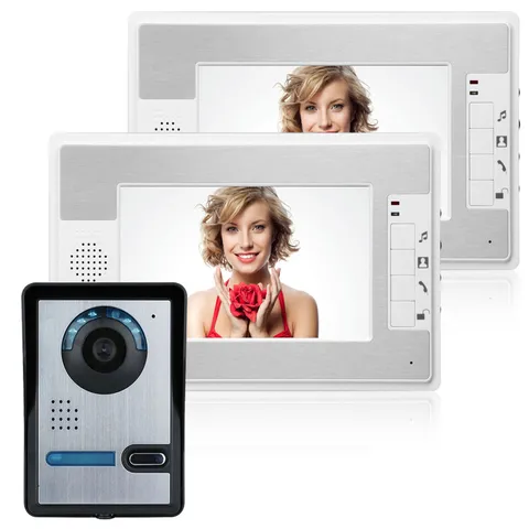 Wired Door Phone Doorbell Touch Key 7" Lcd Video With Ir Camera Home Security AD