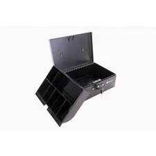 Mobile Cash Box: Portable Steel Key Lock Safe with Removable Tray