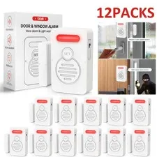 Refrigerator Alarm Wireless Doorbell Sensor 3-Level Volume Voice Window Alert×12