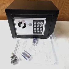 Black Intelligent Electronic Safe 8" x 7" x 10" New