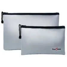 Fireproof Safe Money Document Bags - 2 Pack 13.4" x 9.8" and 10.6" x 6.7" Wat...