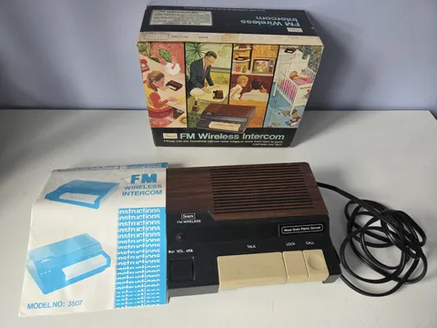 SEARS FM Wireless Intercom Station 3507 Plug & Talk WOODGRAIN + BOX INSTRUCTIONS