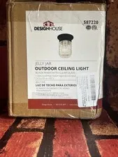 Design House 587220 Jelly Jar 1-Outdoor Ceiling Light