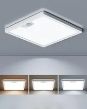 Annaror 12in Motion Sensor Ceiling Light Wired, 3000K 4000K 12 Inch White