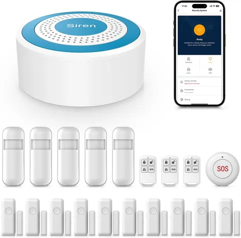 Wireless Home Alarm System,Smart Home Security System with Instant Tuya App Aler