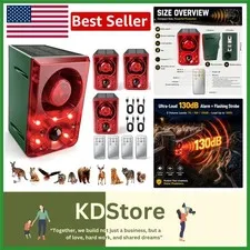 Solar Outdoor Motion Sensor Alarm - Customizable Sound & 130dB Volume (4 Pack)