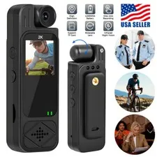 2K HD Mini Police Body Camera 180° Video Audio Recorder Pocket Night Vision Cam