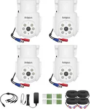 4Pack Pan Tilt Wired Security Cameras Outdoor Indoor, 2MP 1080P Weatherproof CCT