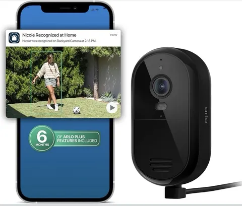Arlo Essential Security Camera Wired 2K  Plug-In Powered 2025 Black 1 Camera