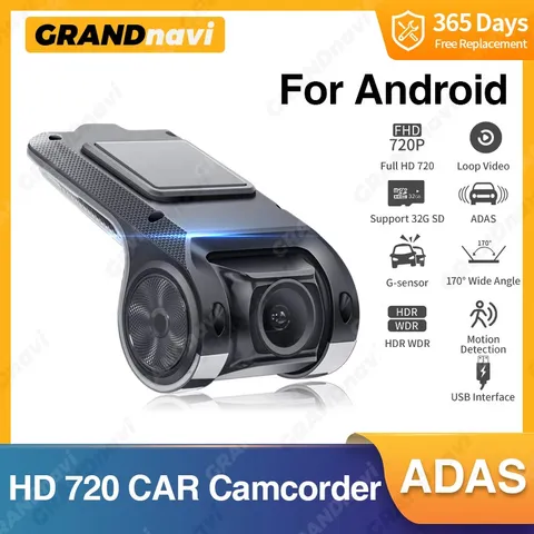 Grandnavi HD Car DVR Dash Cam ADAS Video 720P USB TF Card 16G/32G Auto Recorder 