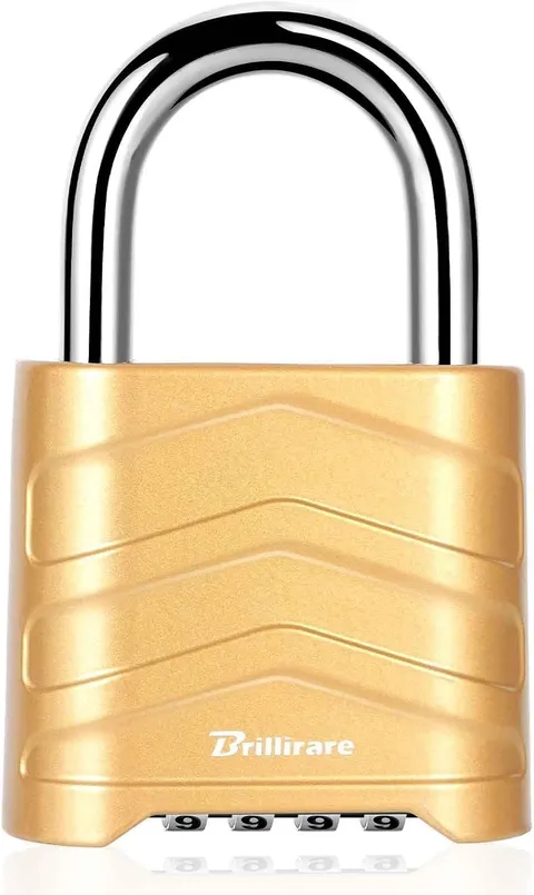 Combination Lock, 4 Digit Heavy Duty Padlock Metal Outdoor, Weatherproof Alloy L