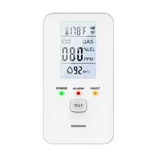 4-in-1 Carbon Monoxide Alarm Detector, Temperature Humidity Home Safety Monitor