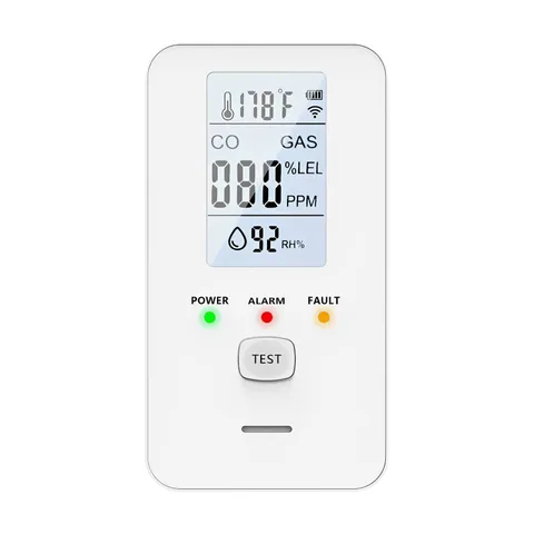 4-in-1 Carbon Monoxide Alarm Detector, Temperature Humidity Home Safety Monitor