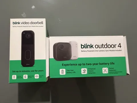 Blink Outdoor 4 Wireless Camera Security System & Blink Video Doorbell BUNDLE