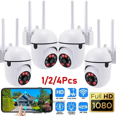 Paquete de 4 WIFI 1080P 360° Camara  Seguridad Inalambrica Casa Exterior Cámara